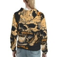 thumbnail image 7 of Wukai Grim Coffee Skull Print Womens Hoodies Fleece Sweatshirts Long Sleeve Sweaters Pullover Fall Outfits Winter Clothes-Small, 7 of 7