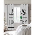 thumbnail image 2 of Happy St. Patrick's Day Blackout Curtains 90 Inch Length 2 Panels Set for Living Room Bedroom, Hello Lucky Shamrock Grass Privacy Window Treatment Thermal Insulated Black Out Drapes 52"x90", 2 of 8