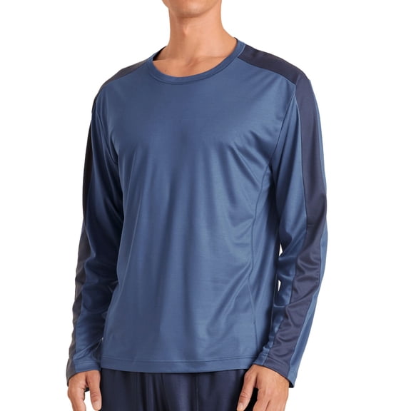 Men's Calida 15782 DSW Cooling Long Sleeve T-Shirt (Vintage Indigo M)