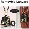 thumbnail image 4 of Miimall Compatible Samsung Z Flip 4 Case, Galaxy Z Flip 4 Case with Ring Lanyard Strap, Luxury PU Leather Plated Frame, 4 of 5