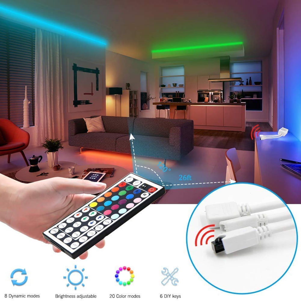 LUXLED Commercial Grade Multi Color LED Strip Lights Kit Plug n Play Light 40ft 