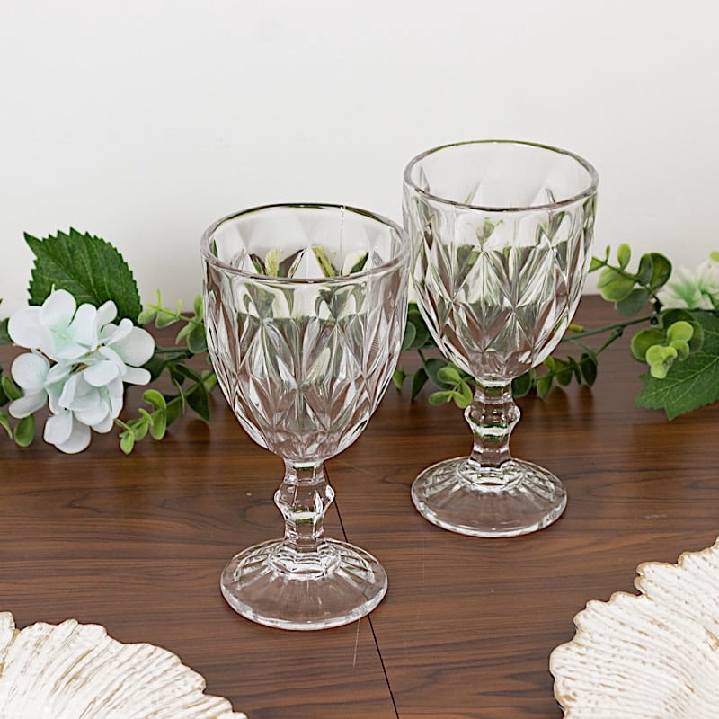 BalsaCircle 6 Clear 12 oz Crystal Reusable Glass Wine Glasses Goblets Wedding Party Events Decorations Supplies