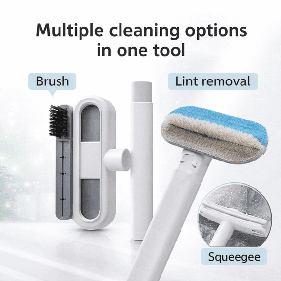 EGOZYN 3-in-1 Pet Hair Remover, Cleaning Brush and Squeegee for Clothes, Furniture and Home Surfaces
