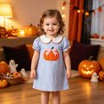 thumbnail image 2 of WXFAZCVU Toddler Girl Halloween Dress Cute Pumpkin Printed Short Sleeved Dress Going Out Size 6-12 Months, 2 of 5