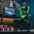 thumbnail image 6 of Homall Gaming Chair Office Chair High Back Racing Computer Chair PU Leather Adjustable Seat Height Swivel Chair Ergonomic Executive Chair with Headrest, Green, 6 of 8