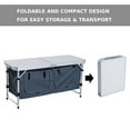 thumbnail image 6 of Demi Bonn 47" Portable Aluminum Folding Camping Picnic Table, Equipped with Carrying Handle & Storage Organizer, White, 6 of 7