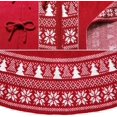 thumbnail image 4 of Faldón Dremisland para árbol de Navidad, lujoso, tejido con cable, rojo, 90 cm, 4 of 7