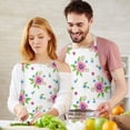 thumbnail image 3 of Pioneer Flower Floral Print Pattern Apron for Women and Men, Cotton Linen Waterproof with Pockets, Adjustable, 33x27 Inch for Kitchen, Gardening, BBQ, Salon, 3 of 6
