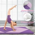 thumbnail image 6 of Costway Folding Gymnastics Mat 8' x 4' x 2'' PU Leather Tumbling Exercise Mat Yoga Gym Pink+Purple, 6 of 8