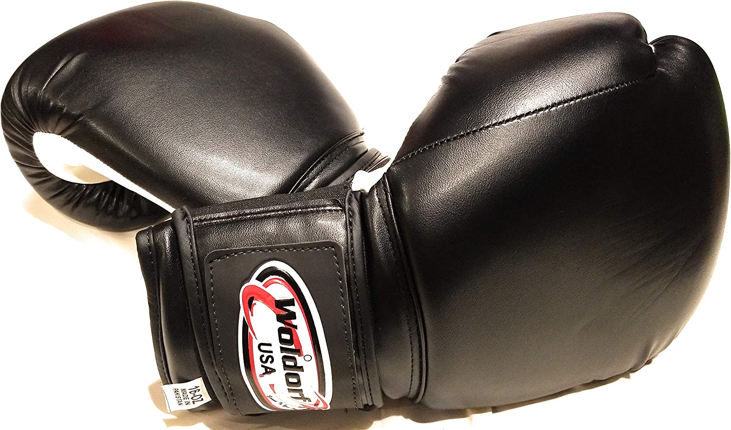 Woldorf USA Boxing Bag Gloves in Vinyl 14oz Black Grappling, Kickboxing, Fighting Gloves, Muay Thai Training Gloves, Heavy Bag Speed Punching Gloves.