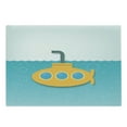 thumbnail image 1 of Yellow Submarine Cutting Board, Illustration of Submarine with Bubbles Below the Sea Pattern, Decorative Tempered Glass Cutting and Serving Board, Large Size, Earth Yellow Pale Blue, by Ambesonne, 1 of 1