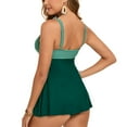 thumbnail image 5 of Arnsht Women Plus Size One Piece Skirt Swimsuit V Neck Wrap Tie Back Swimdress Tummy Control Bathing Suits Soft Comfortable Breathable Swimwear Green L, 5 of 5