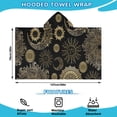 thumbnail image 2 of Black Gothic Sun Moon Pattern Hooded Bath Towel，50"x30" for Ages 3 To 12 Kids, Quick Dry Lightweight Soft Microfiber Hood Beach Towel Cover Up for Kids, 2 of 7