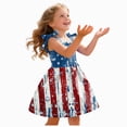 thumbnail image 6 of CAUYDY 2T 3T 4T Toddler Baby Girls' Independence Day Patriotic Dresses 5T 6T 7T Short Sleeve American Flag Star Stripe Print A Line Sundress (Sizes 3-4 Years,Blue), 6 of 6