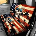 thumbnail image 2 of CHAQLIN American Flag Skull Theme Bench Seat Covers for SUV, 2 Pcs Dustproof Universal Car Seat Covers Non-Slip Stretch Rear Bench Seat Covers, 2 of 6