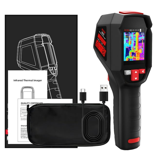BSIDE HX3 Imageur Thermique Infrarouge Portatif avec Haute Résolution 240x240, Taux de Rafraîchissement 25Hz, Plage de Température -4-1022°F, 15 Palettes, Batterie 7+ Heures, Protection IP54 pour Détection de Fuite, HVAC