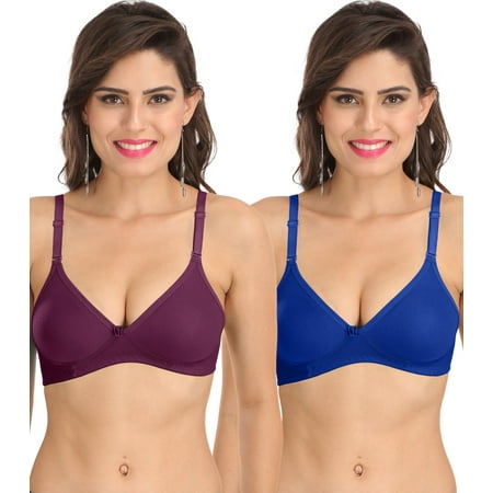 

Ossirrio Women s Everyday Non Padded Non Wired 3/4th Coverage T-Shirt Bra with Free Transparent Strap