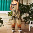 thumbnail image 4 of 2026 New Halloween Overalls for Women LinenSleeveless Plus Size Floral Print Jumpsuits Spaghetti Strap Rompers Spring Summer, 4 of 6