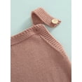 thumbnail image 5 of Coduop Newborn Sleeveless Knit Bodysuit,Infant Baby Boat Neck Button Playsuit Rompers, 5 of 8