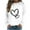 White, variant on Kaemgyyd Womens Crew Neck Sweatshirts Casual Loose Long Sleeve Tops Fashion Lightweight Print Pullover