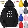 thumbnail image 2 of Sudadera con capucha estampada DIY para hombres y mujeres, Jersey holgado, primavera Otoño Invierno, algodón, personaliza tu logo con capucha (S-4XL), 2 of 5