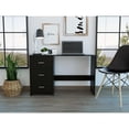 thumbnail image 2 of FM FURNITURE Berlin Three Drawers Desk Engineered Wood Black, 2 of 9