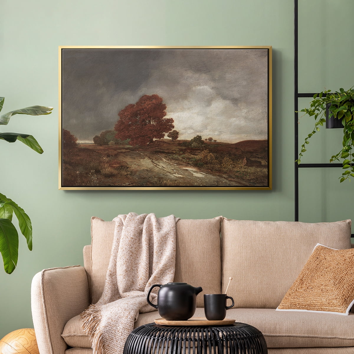 Vintage Landscape-CCCXIII By Wexford Home Framed in Gold Wood Gallery Wrapped Canvas 27 in. x 41 in.