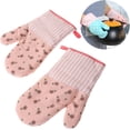 thumbnail image 1 of SM Country Style Pink Oven Gloves - 2 Piece Set, Anti-scald and Microwave Safe, 1 of 5