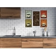 thumbnail image 2 of Retro Multi-Color Coffee Espresso Cappuccino Latte Adult Kitchen Decor; 4- 8" x 10" 1 - 8" x 18" Unframed Prints, 2 of 3