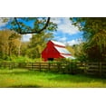 thumbnail image 2 of Bolokofsky, Ronald 14x11 Black Ornate Wood Framed with Double Matting Museum Art Print Titled - Red Barn, 2 of 4
