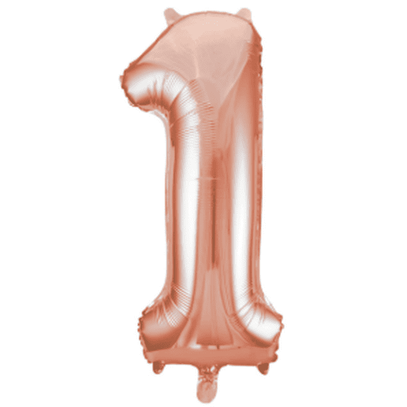 Brava - Rose Gold Number 1 Foil Balloon (34 in.)