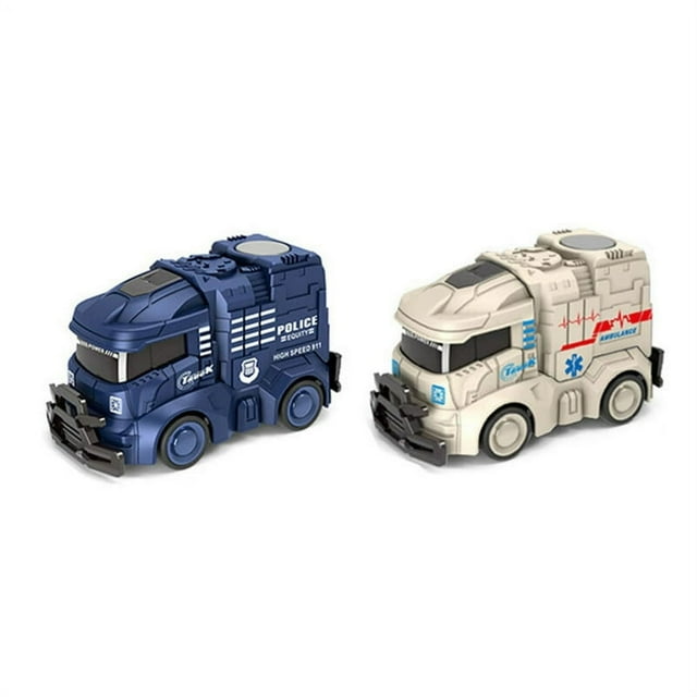 Toy Car Inertial Drive Crash Resistant Simulated Engineering/Sanitation/Fire Truck/Ambulance/Military Vehicle Model Toy for Children