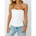 thumbnail image 4 of Going Out Tube Tops for Women 2025 Trendy Summer Off Shoulder Backless Cute Work Shirts Vacation Top Y2k Outfits White L, 4 of 8
