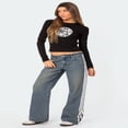 thumbnail image 5 of LYMAYTER Casual Jeans for Women High Waist Boyfriend Denim Pants Side Striped Baggy Wide Leg Jeans S-XL, 5 of 8