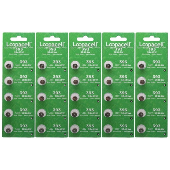 LOOPACELL 393 (SR48W) 1.55V Silver Oxide Watch Battery (25 Batteries)