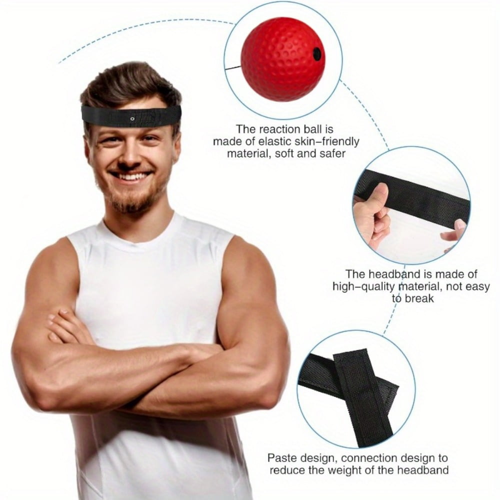 Boxing Reflex Ball with Protective Gloves, Head-Mounted Speed Ball Home Boxing Training Ball for Hand-Eye Coordination Training, for Children and Adults