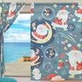 thumbnail image 3 of 2 Pcs Splicing Pattern Cute Santa Clauses Semi Sheer Curtains, 84"x55" Window Voile Drapes Panels Treatmentn for Living Room Bedroom Kids Room, 3 of 4