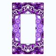 thumbnail image 5 of Metal Light Switch Plate Cover Purple White Snowflake Mandala Tile Pattern MDL087, 5 of 13