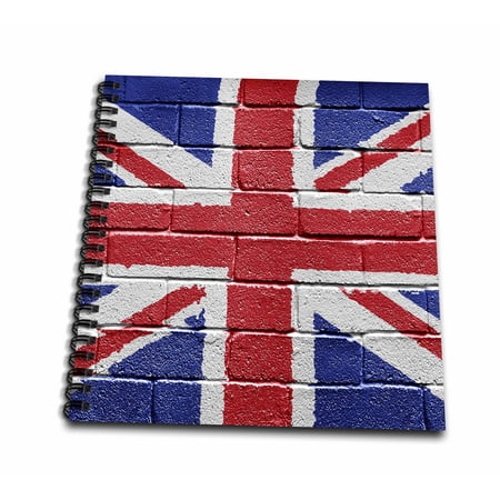 3dRose UK United Kingdom Great Britain British flag on brick wall national country - Mini Notepad, 4 by 4-inch