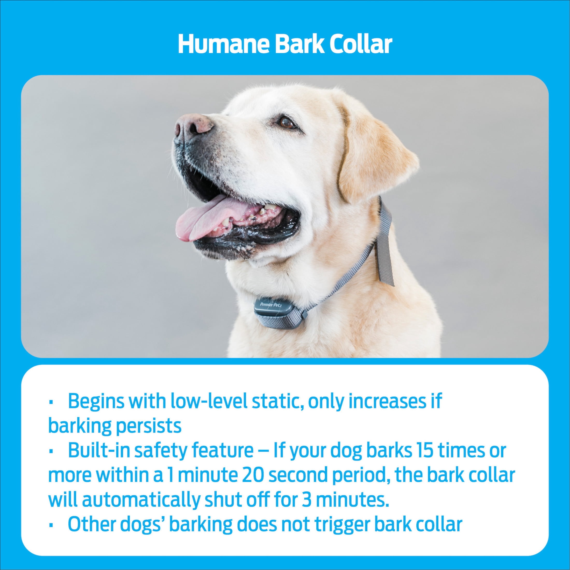 (2 pack) Premier Pet Rechargeable Bark Collar: Discourages Barking & Whining for All Size Dogs, Rechargeable, Adjustable, Waterproof, Gentle Static Correction, Low Battery Indicator, No Programming Required