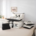 thumbnail image 6 of Castle Fairy Teens Monogrammed Letter 7 Pieces Bedding Comforter Set,Geometric Plaid Full Bedding Set Lightweight,Rustic Cabin Fitted Sheet Flat Sheet,Breathable Home Decor, 6 of 8