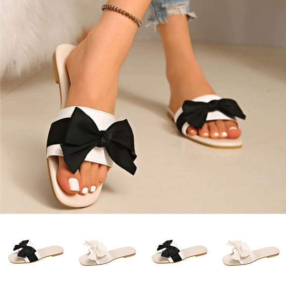 Viluyesy Slippers for Women Flat Bottom Comfortable Non-Slip Footwear for Women Black Size 42