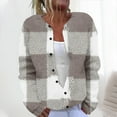 thumbnail image 2 of Kaemgyyd Plus Size Cardigan Sweater for Women Fall Long Sleeve Open Front Knit Sweaters Trendy Plaid Loose Outwear Coat, 2 of 5