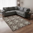 thumbnail image 2 of HomeRoots 675293 9 x 12 ft. Brown & Ivory Geometric Transitional Washable Machine Made Rectangle Area Rug with UV Protection, 2 of 9