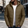 thumbnail image 2 of hoksml Men's Hooded Puffer Quilted Jacket Zip Up Lightweight Warm Winter Outerwear with Side Pockets, 2 of 9