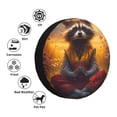 thumbnail image 4 of Pofeuu Sunset Flower Meditating Raccoon Print Spare Tire Wheel Cover for Car Truck SUV Camper Universal Fit Spare Tire Cover RV Spare Tire Covers-14 inch, 4 of 6
