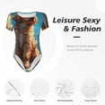 thumbnail image 6 of Uemuo Cartoon Cloud Puppy Pattern Women's One Piece Short Sleeve Swimsuit Rash Guard Surfing Modest Quick-drying Swimsuit Beach Essentials-X-Large, 6 of 9
