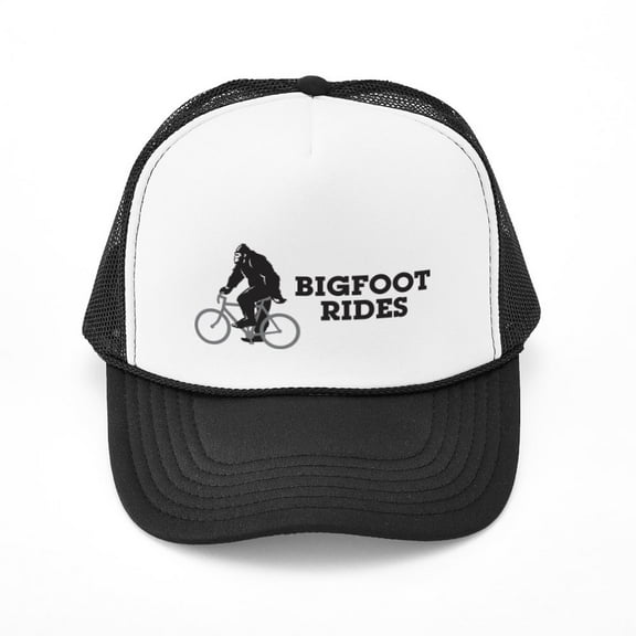 CafePress - Bigfoot Rides - Trucker Hat - Polyester Foam Front and Nylon Mesh Weave Back