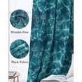 thumbnail image 6 of Teal Green Ocean Waves Blackout Curtains 45 Inches Long, Kitchen Black Out Window Treatments, Summer Sea Pool Thermal Insulated Lined Drapes for Small Window with Grommet 42"x45", 6 of 8