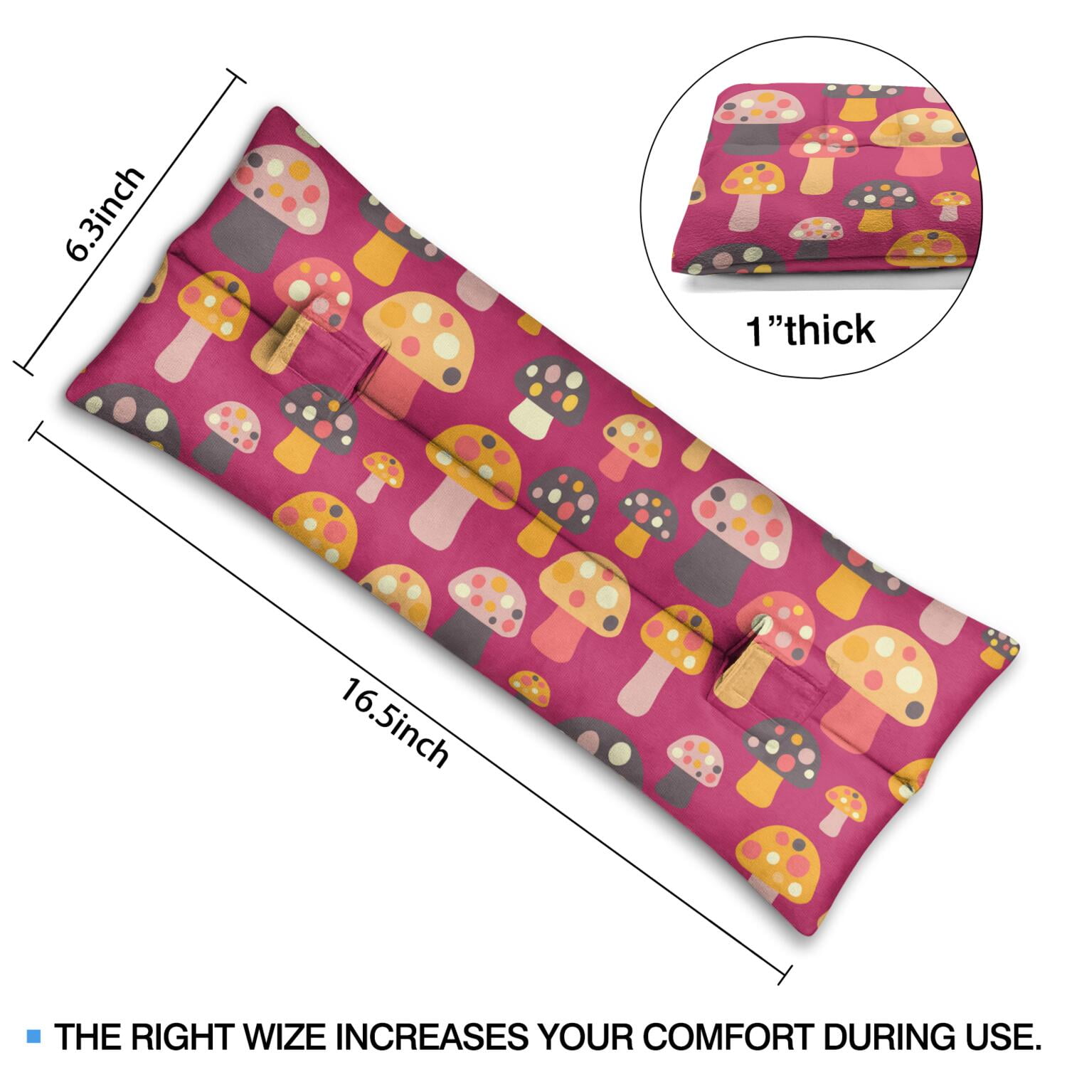 Boho Vintage Mushroom Seatbelt Pillow - Post-Surgery Comfort for Mastectomy Breast Surgery (Cottagecore Mushroom)